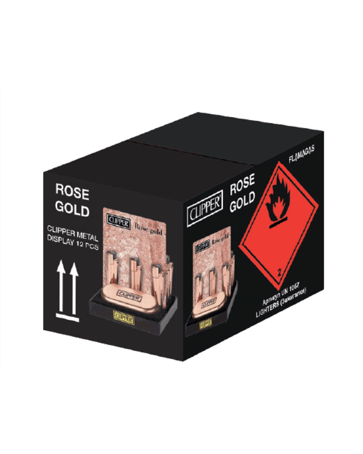 CLIPPER METAL LIGHTER CLASSIC LARGE  (Rose Gold) Single Tray Pack